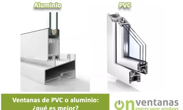 Comparativa de ventanas: aluminio vs. PVC. El aluminio, a pesar de su buena conductividad térmica, se compara con el PVC.