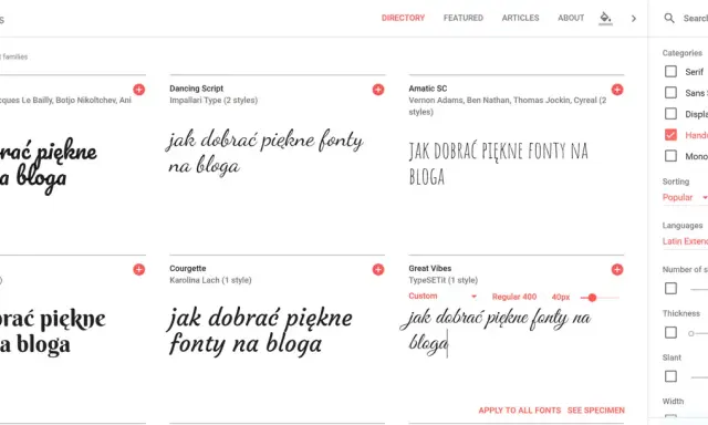 Przegląd różnych rodzajów czcionek Word, w tym pisanych, do wyboru na bloga.