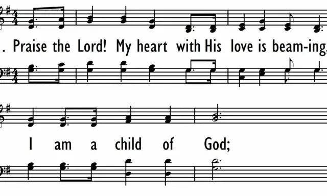 Nuty do piosenki "Kim ja jestem" z tekstem "I am a child of God".