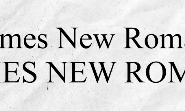 Times New Roman, klasyczna czcionka, idealna do dokumentów. Wersja z wielkimi literami podkreśla jej elegancję.