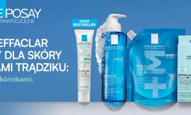 Linia Effaclar od La Roche-Posay to skuteczne rozwiązanie co na trądzik. Krem, żel i plastry pomagają zwalczać niedoskonałości.