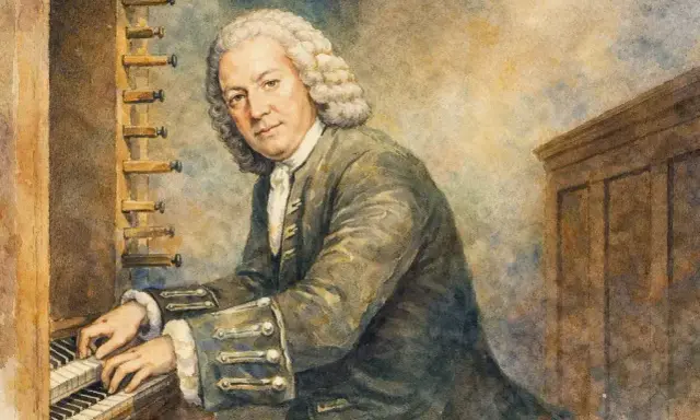 Jan Sebastian Bach, mistrz organów, tworzy muzykę. Ciekawostki o jego życiu i twórczości są fascynujące.