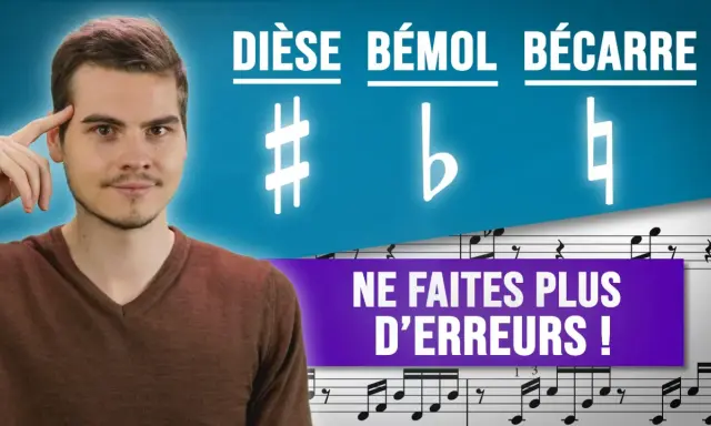Un homme pense à la **bécarre musique**, dièse et bémol. Il est temps de ne plus faire d'erreurs !
