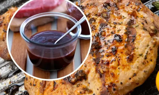 Soczysty schab z grilla, polany aromatycznym sosem BBQ. Idealny na letnie wieczory.