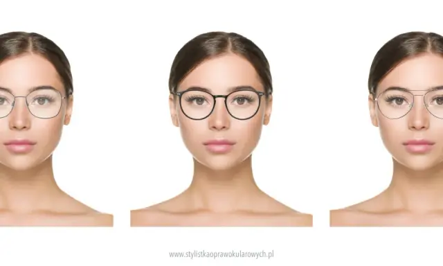 Trzy kobiety prezentują różne modele okularów, idealne dla okrągłej twarzy. Wybierz te, które podkreślą Twoje rysy!