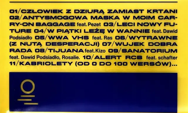 Taco Hemingway pocztówka z WWA, lato '19. Utwory z albumu "Pocztówka z WWA" Taco Hemingwaya, lato 2019.