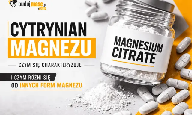 Czy cytrynian magnezu jest szkodliwy? Słoik z białym proszkiem i tabletkami, etykieta "Magnesium Citrate".