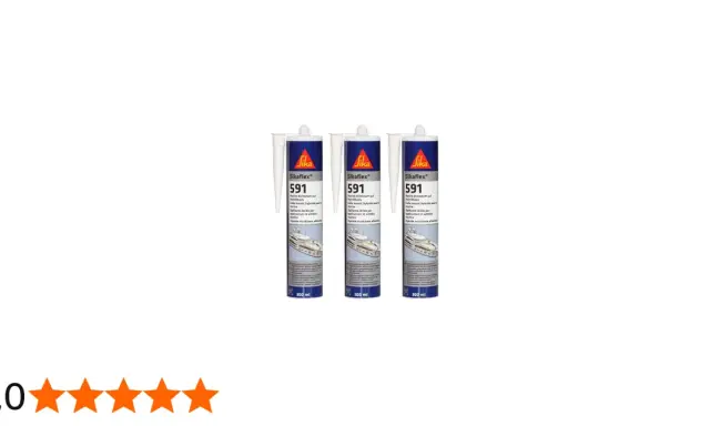 Trois cartouches de mastic Sikaflex 591, idéales pour les applications maritimes. La fiche technique de ce produit est disponible.