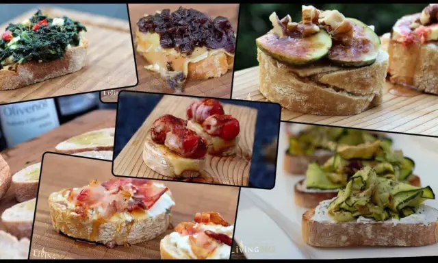 Vielfalt an Bruschetta-Varianten: Spinat, Feigen, Speck und Zucchini – alles, was passt zu Bruschetta.