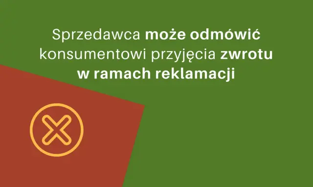 Sprzedawca może odmówić zwrotu pieniędzy konsumentowi w ramach reklamacji, gdy nie ma na to czasu. Symbol przekreślonego koła oznacza brak możliwości zwrotu.