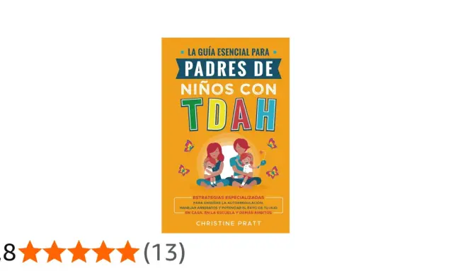 Libro "Padres de Niños con TDAH" con estrategias para enseñar la autorregulación. Incluye calificación de 4.8 estrellas.