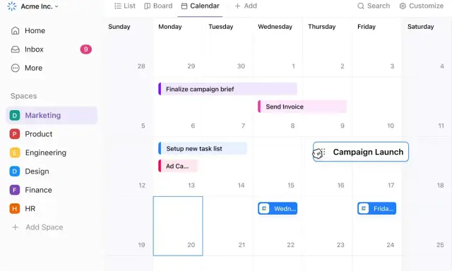 Un calendrier partagé familial affiche des tâches comme "Finalize campaign brief" et "Campaign Launch".