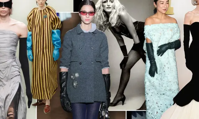 Models showcase the opera gloves trend with diverse styles, from avant-garde to classic elegance.