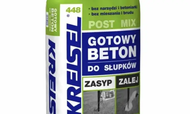Gotowy beton Kreisel do słupków. Worek 20 kg. Informacja o tym, ile worków betonu na m2, jest kluczowa przy planowaniu prac.