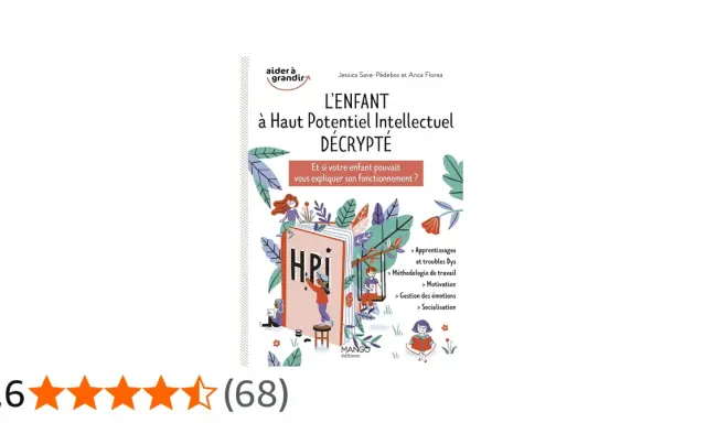 Livre "L'enfant à Haut Potentiel Intellectuel Décrypté" illustrant des enfants surdoués apprenant et s'épanouissant.