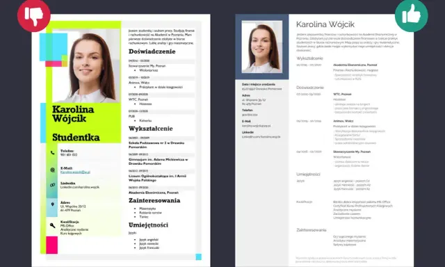 Karolina Wójcik, studentka finansów i rachunkowości, szuka pracy. Jej ats cv zawiera doświadczenie w biurze rachunkowym i umiejętności analityczne.