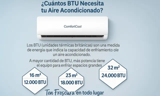 ¿Cuántos BTU necesita tu aire acondicionado? Los BTU (unidades térmicas británicas) miden la capacidad de enfriamiento. Un aire de 7000 BTU que significa, es ideal para espacios pequeños.