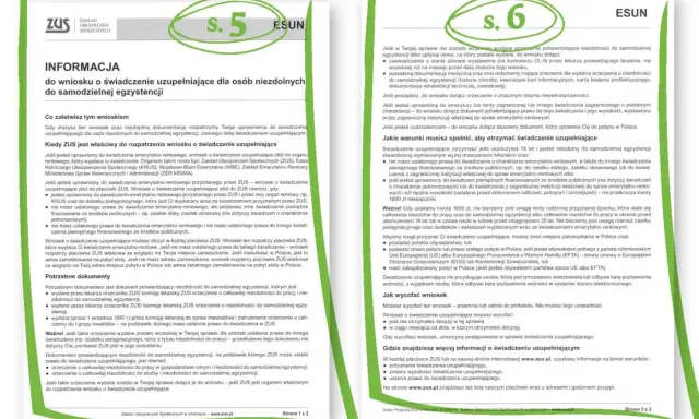 Informacja o świadczeniu uzupełniającym dla osób niezdolnych do samodzielnej egzystencji. ZUS wyjaśnia warunki i dokumenty potrzebne do złożenia wniosku.