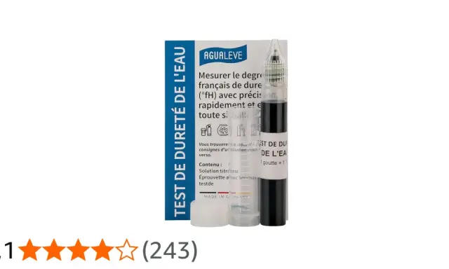 Kit pour savoir comment connaitre la dureté de l'eau dans sa commune. Mesure rapide et précise du degré français (°fH).