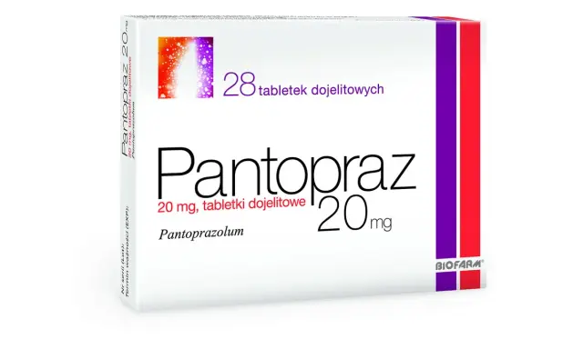 Opakowanie leku Pantopraz 20 mg, 28 tabletek dojelitowych. Pantopraz 20 bez recepty.