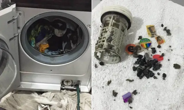 W filtrze pralki nie powinno być wody, gdy jest wyjęty. Zobacz, co się w nim zebrało!