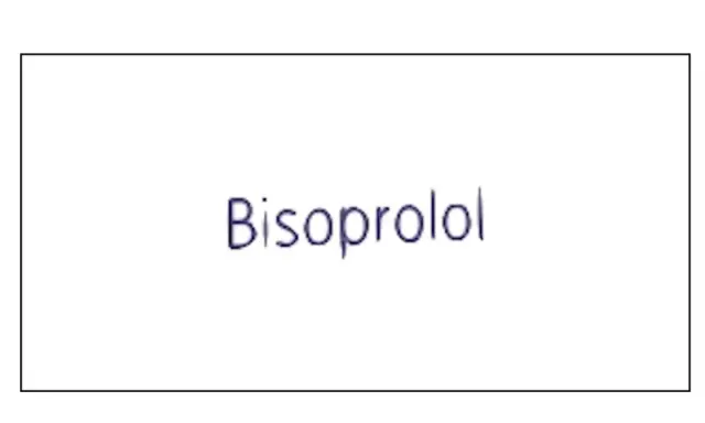 Napis "Bisoprolol" w kolorze granatowym. Jest to nazwa leku, który może być dostępny w dawce bibloc 2 5 mg.