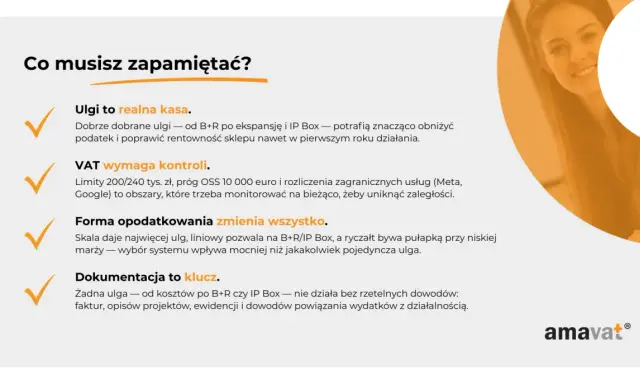 Ulg i dokumentacja to klucz do sukcesu spółki. Pamiętaj o kontroli VAT i formie opodatkowania.