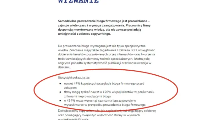 Statystyki pokazują, że blog firmowy zwiększa szansę na lepszą pozycję w wyszukiwarce, co jest kluczowe dla oferty sprzedażowej.