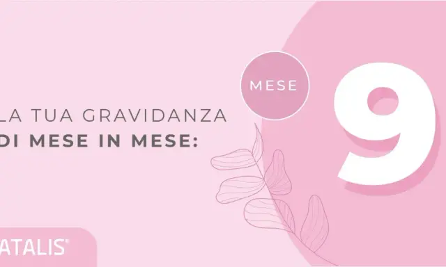La tua gravidanza mese per mese: il nono mese di gravidanza è quasi arrivato! Il numero 9 domina la scena.