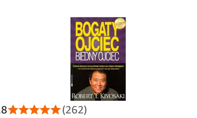 Okładka książki "Bogaty ojciec, biedny ojciec" autorstwa Roberta Kiyosakiego.