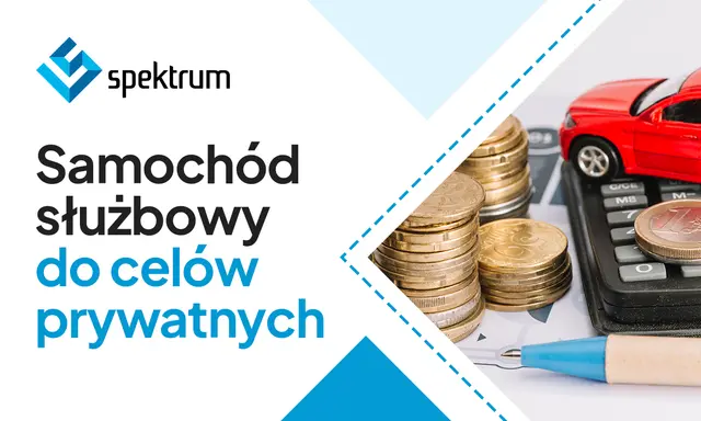 Samochód służbowy do celów prywatnych – stos monet i kalkulator sugerują koszty.