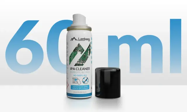 Puszka z alkoholem izopropylowym (IPA CLEANER) marki Lanberg, 60ml. Idealny do czyszczenia elektroniki.