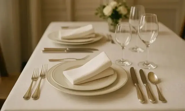 Un dressage élégant pour un dîner raffiné, où chaque détail de l'art de la table invite à la convivialité.