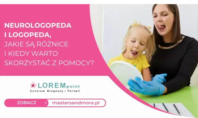 Logopeda i neurologopeda: kto to? Dziecko ćwiczy z terapeutką, która pokazuje język.