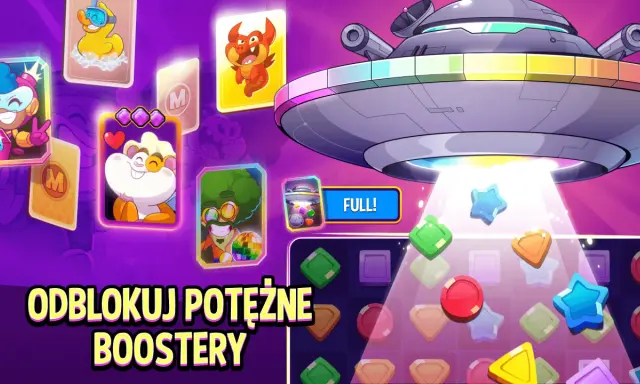 UFO zrzuca power-upy do gry match masters! Odblokuj potężne boostery i wygraj!