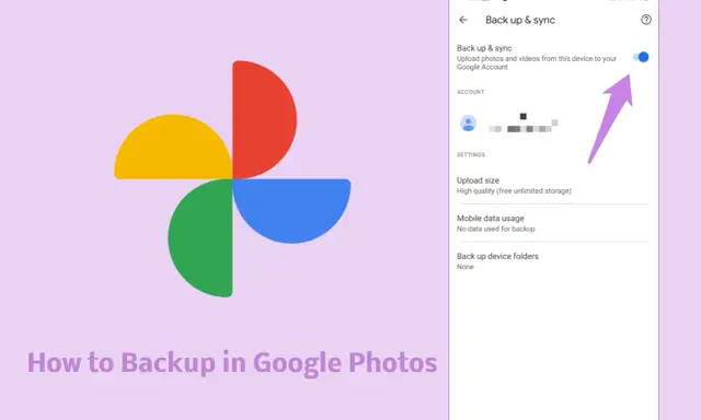 Schermata di Google Foto che mostra come fare backup foto Android. L'opzione "Backup e sincronizzazione" è attiva.