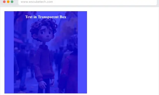 Chłopiec z kręconymi włosami w swetrze, na tle tłumu. Tekst "Text in Transparent Box" widoczny w polu o kolorze przezroczystym.