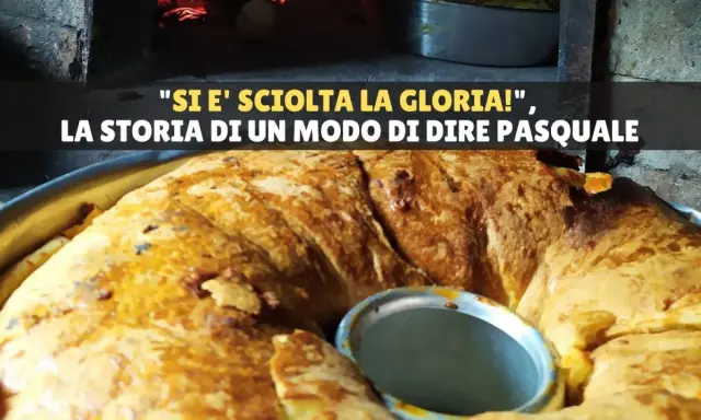 Un dolce pasquale appena sfornato, con la crosta dorata che sembra quasi sciogliersi, come quando si scioglie la gloria.