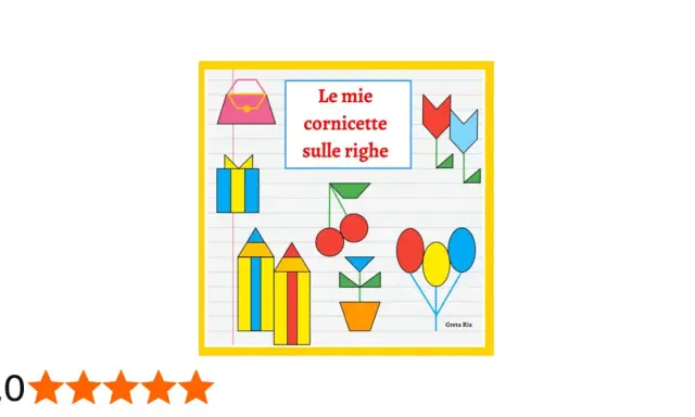 Le mie cornicette sulle righe: disegni colorati di regali, fiori, ciliegie e palloncini su carta a righe.