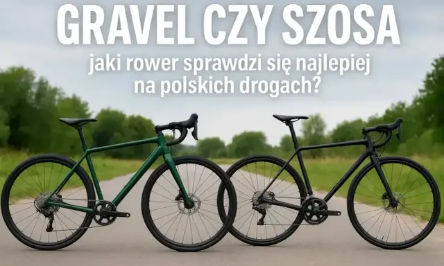Zielony rower gravel i czarny szosowy stoją obok siebie. Który wybrać na polskie drogi?