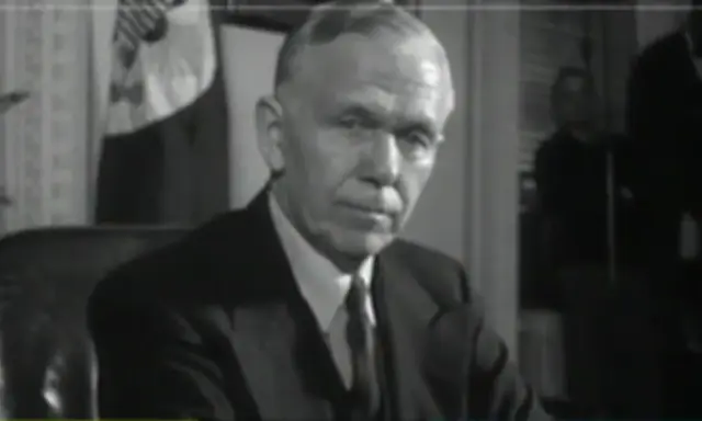 Ritratto di George Marshall, artefice del piano Marshall, presidente USA.