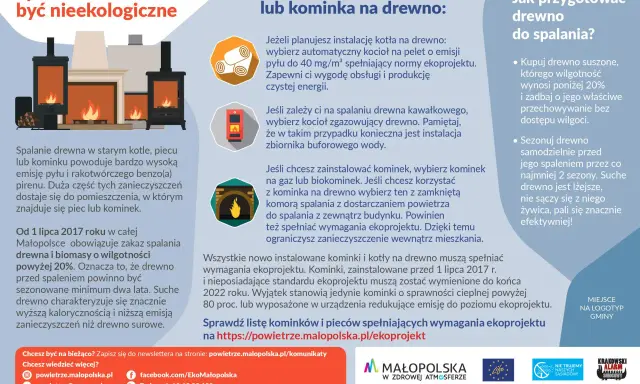 Jakie drewno do kominka? Tylko suche, sezonowane minimum 2 lata. Unikaj wilgotnego, bo emituje więcej zanieczyszczeń.