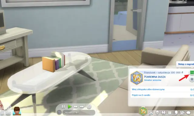 The Sims 4: kod na punkty satysfakcji dla Franciszka, który ma 100 000 punktów.