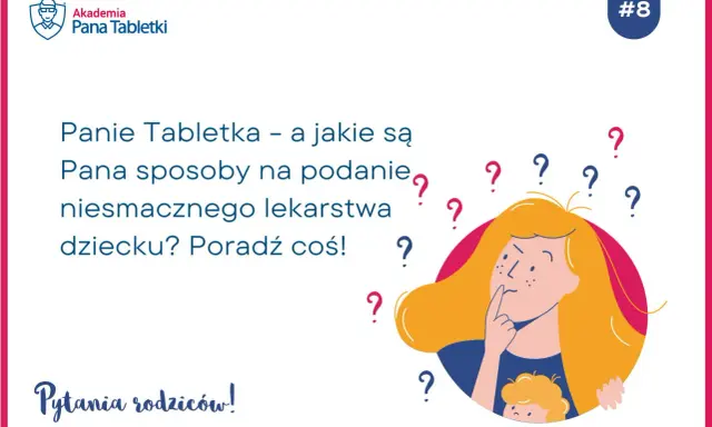 Jak podać dziecku antybiotyk w zawiesinie? Rodzice pytają o sposoby na podanie niesmacznego lekarstwa. Ilustracja przedstawia zamyśloną mamę z dzieckiem.