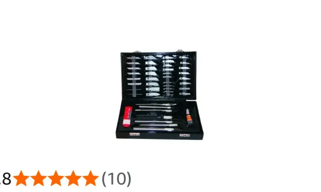 Modellierset mit vielen Klingen und Griffen für präzise Arbeiten. Dieses Modellierset ist perfekt für Bastler.
