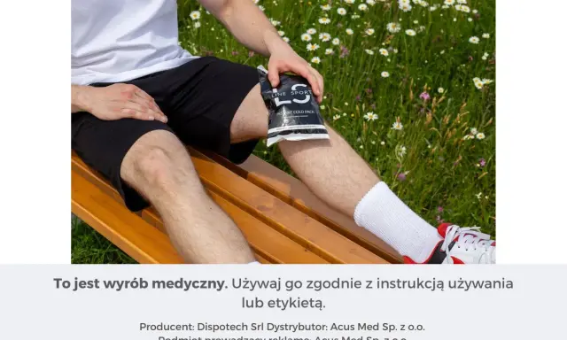 Chłodzący kompres na torbiel Bakera, stosowany po wysiłku.