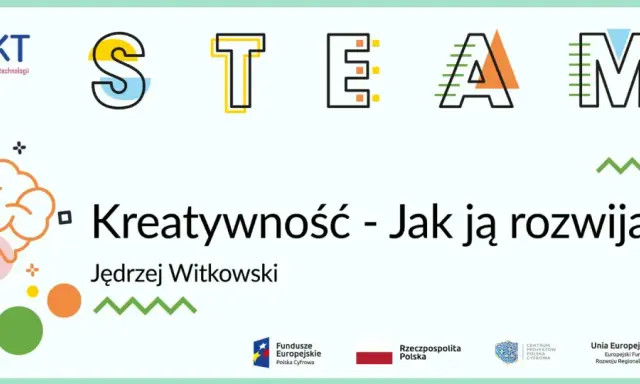 Kreatywność co to? Grafika z mózgiem i literami STEAM. Jędrzej Witkowski.