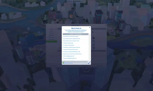 Okno modyfikacji w The Sims 3, gdzie widać listę pobranych plików CC, np. icemunmun_Canning_base.