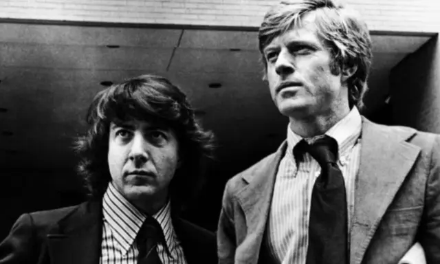 Dustin Hoffman och Robert Redford i en scen från en av deras filmer.