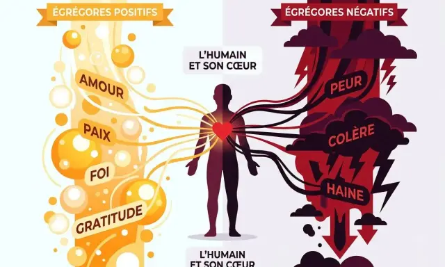 L'âme humaine est influencée par des égrégores positifs (amour, paix, foi, gratitude) et négatifs (peur, colère, haine).
